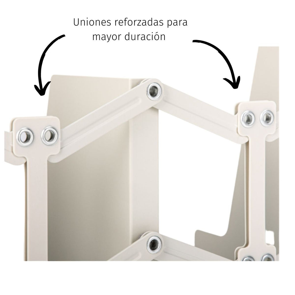 Soporte de Libros Ajustable de ABS -| DELI|  Estante Retráctil Creativo Blanco con Clip y Soporte, Ideal para Estudiantes, Material Duradero, Capacidad para Múltiples Libros, Accesorio de Lectura|Soporte de Libros Moderno|Acabado Blanco Elegante, Decoraciones para Estantes