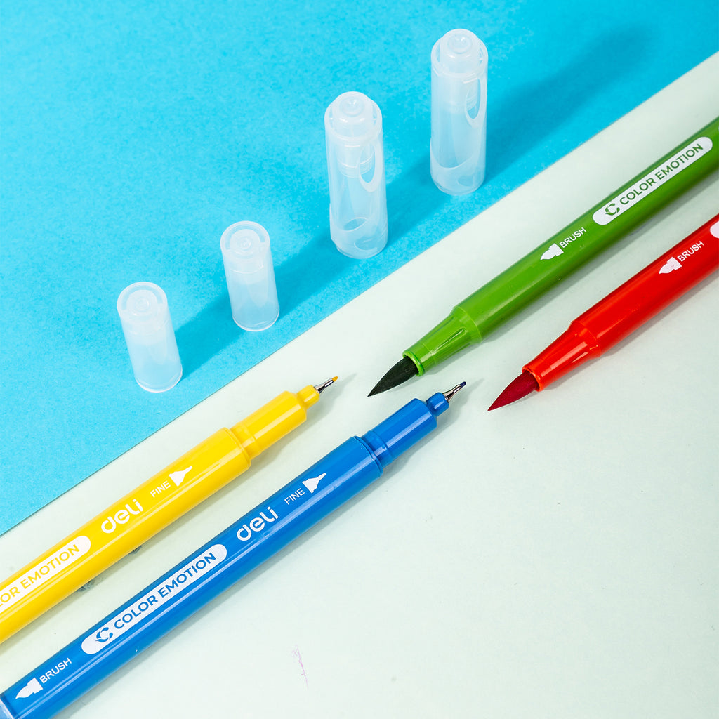 Set de 12 plumones lavables Punto Grueso | DELI| Plumones de colores solubles en agua HB de 0.5mm para colorear, dibujar, sombrear, mezclar y superponer en libros.
Lavables| Punta Gruesa
