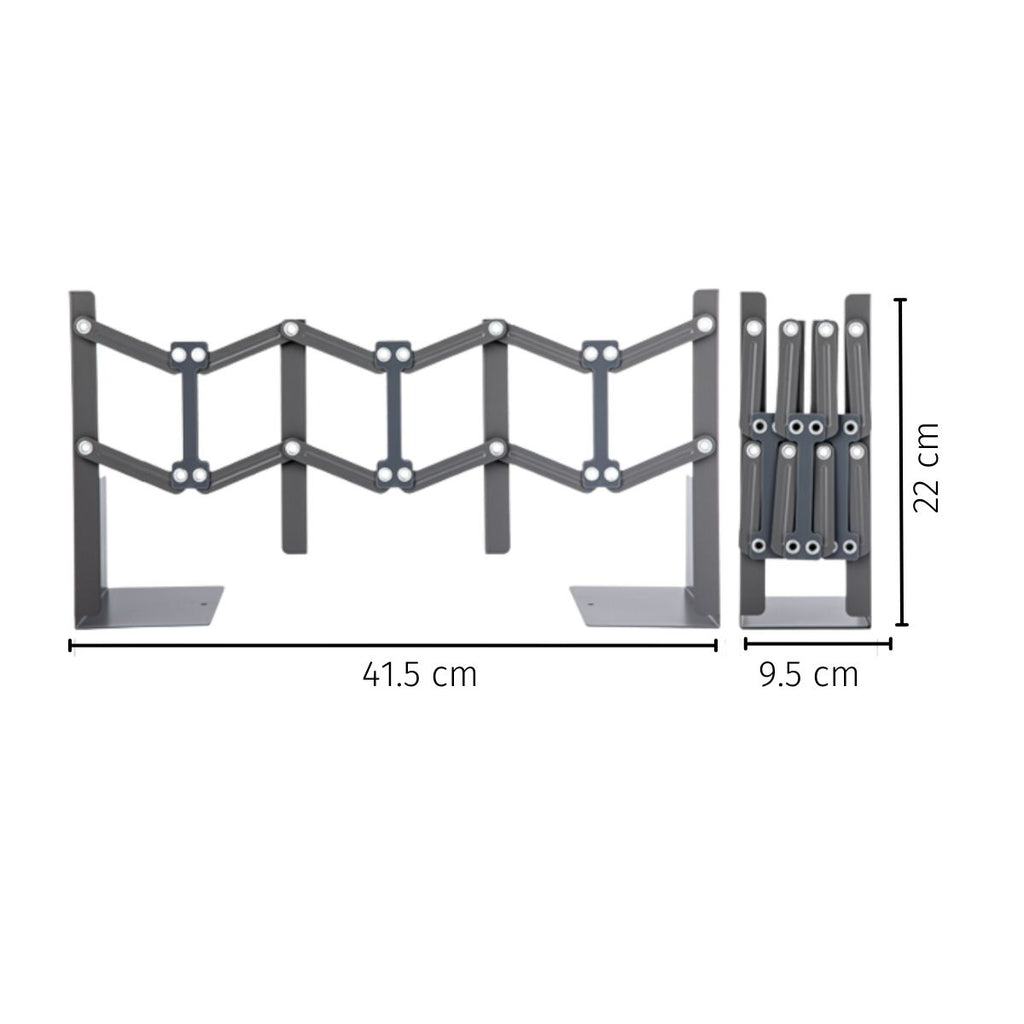 Soporte de Libros Ajustable de ABS -| DELI|  Estante Retráctil Creativo Blanco con Clip y Soporte, Ideal para Estudiantes, Material Duradero, Capacidad para Múltiples Libros, Accesorio de Lectura|Soporte de Libros Moderno|Acabado Blanco Elegante, Decoraciones para Estantes
