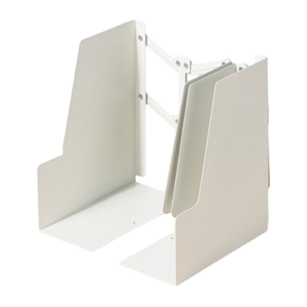 Soporte de Libros Ajustable de ABS -| DELI|  Estante Retráctil Creativo Blanco con Clip y Soporte, Ideal para Estudiantes, Material Duradero, Capacidad para Múltiples Libros, Accesorio de Lectura|Soporte de Libros Moderno|Acabado Blanco Elegante, Decoraciones para Estantes