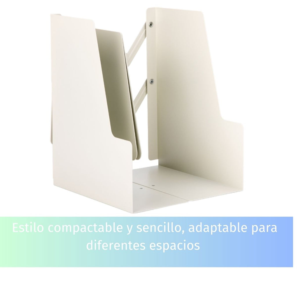 Soporte de Libros Ajustable de ABS -| DELI|  Estante Retráctil Creativo Blanco con Clip y Soporte, Ideal para Estudiantes, Material Duradero, Capacidad para Múltiples Libros, Accesorio de Lectura|Soporte de Libros Moderno|Acabado Blanco Elegante, Decoraciones para Estantes