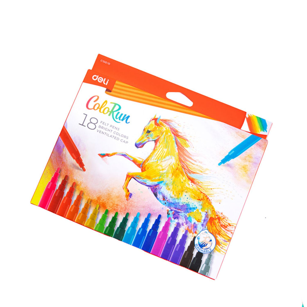 Set de 12| 18| 24  plumones de acuarela DELI| lápices de colores solubles en agua HB de 0.5mm para colorear, dibujar, sombrear, mezclar y superponer en libros.