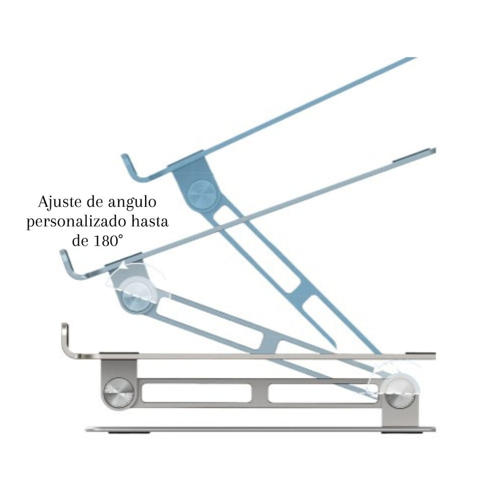 Soporte ajustable para computadora portátil| DELI  - Diseño ergonómico, elevador de escritorio plegable portátil, elevador multifuncional universal, compatible con computadoras portátiles , acero al carbono duradero, plateado y negro.