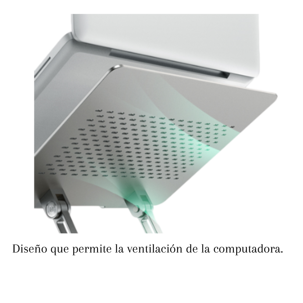 Soporte ajustable para computadora portátil| DELI  - Diseño ergonómico, elevador de escritorio plegable portátil, elevador multifuncional universal, compatible con computadoras portátiles , acero al carbono duradero, plateado y negro.